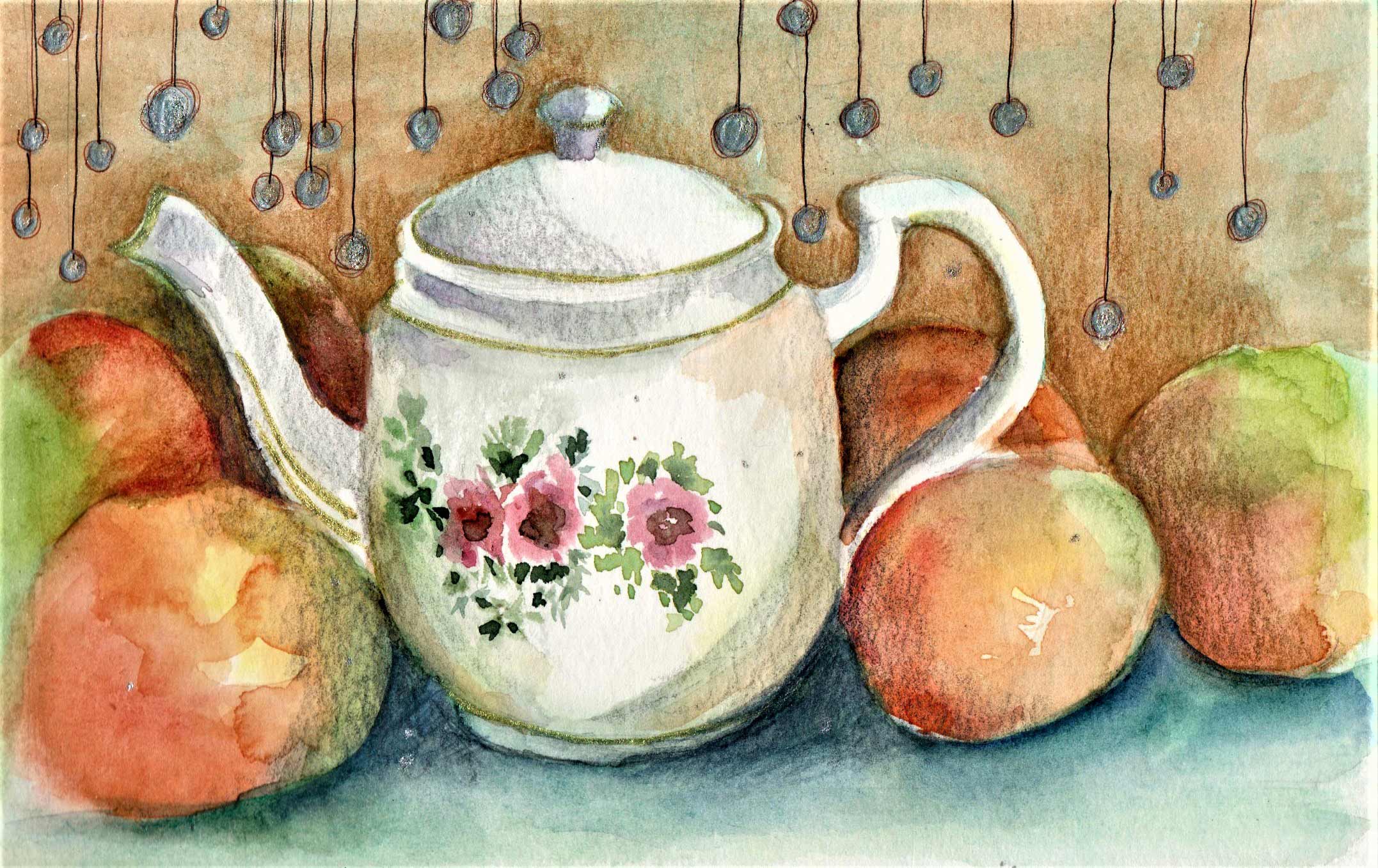 Tea Pot and Oranges