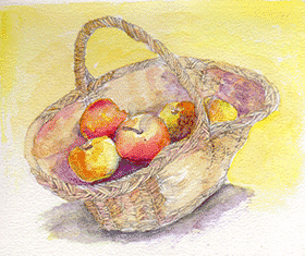 Basket with Apples