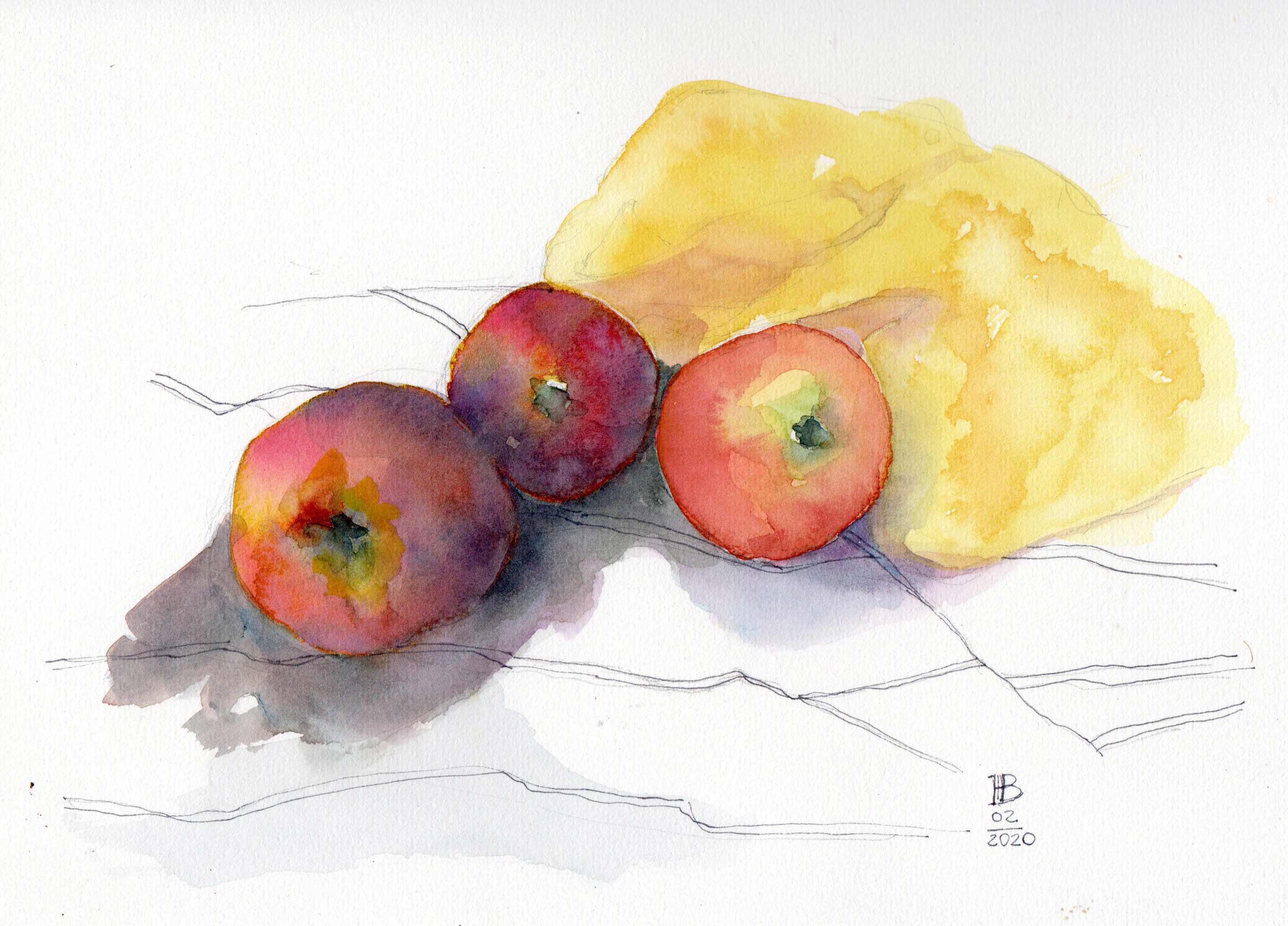 Frutas e Pano Amarelo